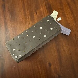 Inge Christopher Gray Studded Clutch
